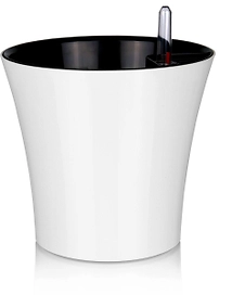 Горшок пластиковый автополив белый D19 H21