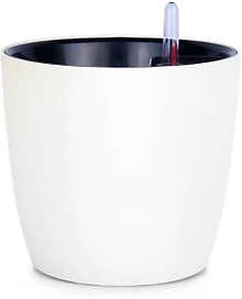 Горшок пластиковый автополив белый D20 H21