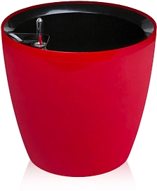 Горшок пластиковый автополив красный D27 H26