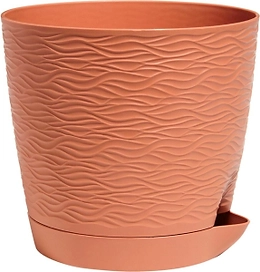 Кашпо с поддоном БЛЮЗ карамель D14 H13
