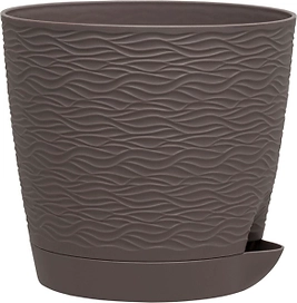 Кашпо с поддоном БЛЮЗ мокко D14 H13