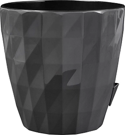 Кашпо со встроенным дренажем СОЛО"RUBY" антрацит D16,5 H16