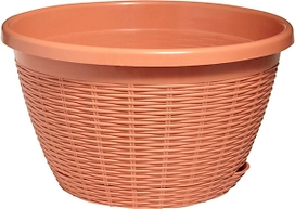 Кашпо с поддоном ПОДВЕСНОЕ карамель D27 H16
