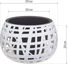 Кашпо хаос IDEA белый ротанг D29 H20