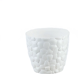 Кашпо камни IDEA белый ротанг D26 H22,5