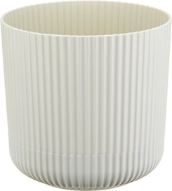 Кашпо вельвет IDEA белый ротанг D16 H15,5