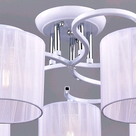 Люстра потолочная 5xE14x60 Вт металлическая белая 56x56x27 см