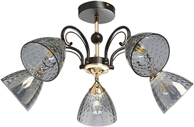 Люстра КЛЭР 5хE27х60 Вт кофе золотое 36х36х65,5 см