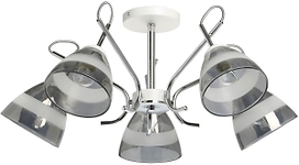 Люстра АЛЬФА 5хE27х60 Вт белый хром 27х27х63 см