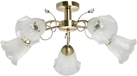 Люстра ФЛОРА 5хE14х40 Вт состаренная латунь 24х24х63 см