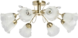 Люстра ФЛОРА 8хE14х40 Вт состаренная латунь 24х24х72 см