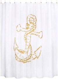 Штора для ванной комнаты Moroshka Maritime 200х200 см белый/золотой