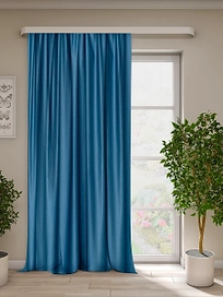 Штора жаккард Твист синяя 200х270 см