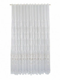 Штора тюль Вышивка бело-медная 300х280 см