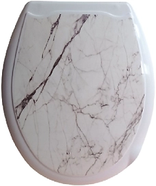 Сиденье жесткое ОКЕАН белый мрамор 45х36 см