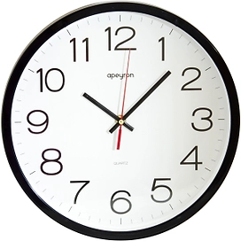 Часы настенные APEYRON пластик черные 300х40 мм