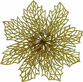 Ёлочная игрушка FLOWER 2-3 паутинка золото 120x120x40 мм