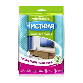 Салфетка Чистюля универсальная из микрофибры, 1 шт