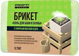 Брикет "Соль для бани и сауны с маслом кедрв" 0.75 кг. 