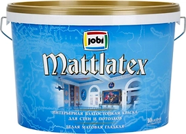 Интерьерная влагостойкая краска JOBI MATTLATEX 10 л