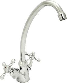 Смеситель для кухонной мойки ARGO DOM 022 высокий поворотный излив, хром