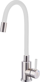 Смеситель для кухонной мойки ARGO SOLID 35-10 гибкий излив, белый/хром