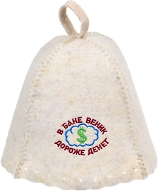 Шапка В бане веник дороже денег "Hot Pot", войлок 70%