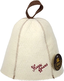 Шапка для сауны с вышивкой "Жизнь удалась" "Банные Штучки", войлок