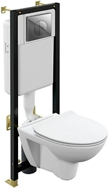 Комплект PARVA CO DPL EO инсталляция BLACK кнопка LEON пластик хром глянцевый