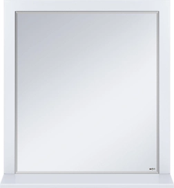 Зеркало навесное в раме с полкой MISTY Сахара 75х80 см МДФ белый