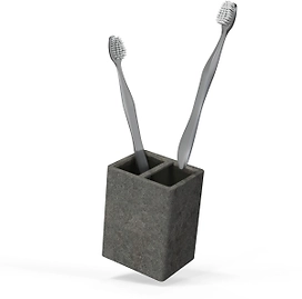 Стакан для зубных щеток настольный STONE BLACK полирезин