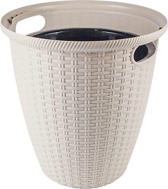 Кашпо напольное Rattan D233мм/7 л с внутренним горшком 4,5 л сливочный
