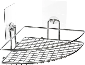 Полка-решетка Угловая для ванной настенная на силиконовом креплении Kleber Lite