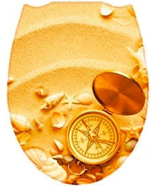 Крышка для унитаза фотопринт Fora Компас 2