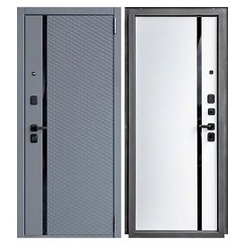 Дверь металлическая Дверной Континент ДК80 графит, белый снег 86х205 см, левая