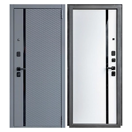 Дверь металлическая Дверной Континент ДК80 графит, белый снег 96х205 см, левая