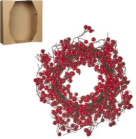 Венок новогодний House of Seasons из красных ягод диаметр 40 см