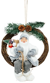 Дед Мороз на венке 41 см