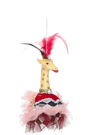 Ёлочная игрушка House of Seasons жираф розовый 18 см 