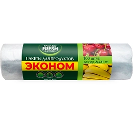 Пакеты Mr. Fresh Эконом для продуктов 24х31 см, 100 шт