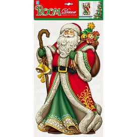 Наклейка Room Decor Дед Мороз в красной шубе 24х41 см