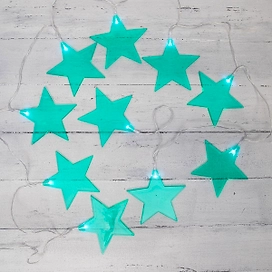 Гирлянда Neon-Night светодиодная Звездопад, бирюзовая 2,25 м, 10 LED, 2АА, белый