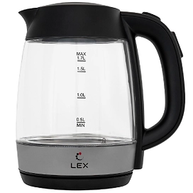 Электрочайник LEX LX 30011-1, 1.7 л, черный