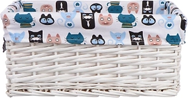 Корзина стеллажная Котики 400x310x170 мм белый