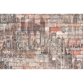 Виниловые обои PALITRA Manhattan 1,06х10,05 м, бежевый с рисунком