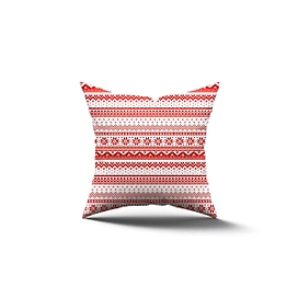Подушка Ле-Гранд с принтом Праздничная, снежинки 40х40 см, красная