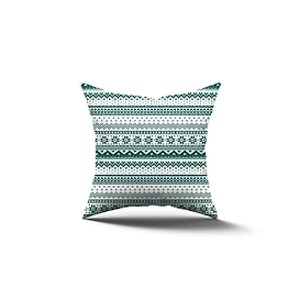 Подушка Ле-Гранд с принтом Праздничная, снежинки 40х40 см, зеленая