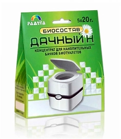 Биосостав Дачный Н (5шт*20гр) для биотуалетов (накопит. бачок)