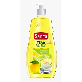Средство для мытья посуды Sanita Сицилийский лимон и мелисса, 900 мл