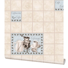 Обои виниловые Элизиум Кофе 0,53х10м, светло-бежевый